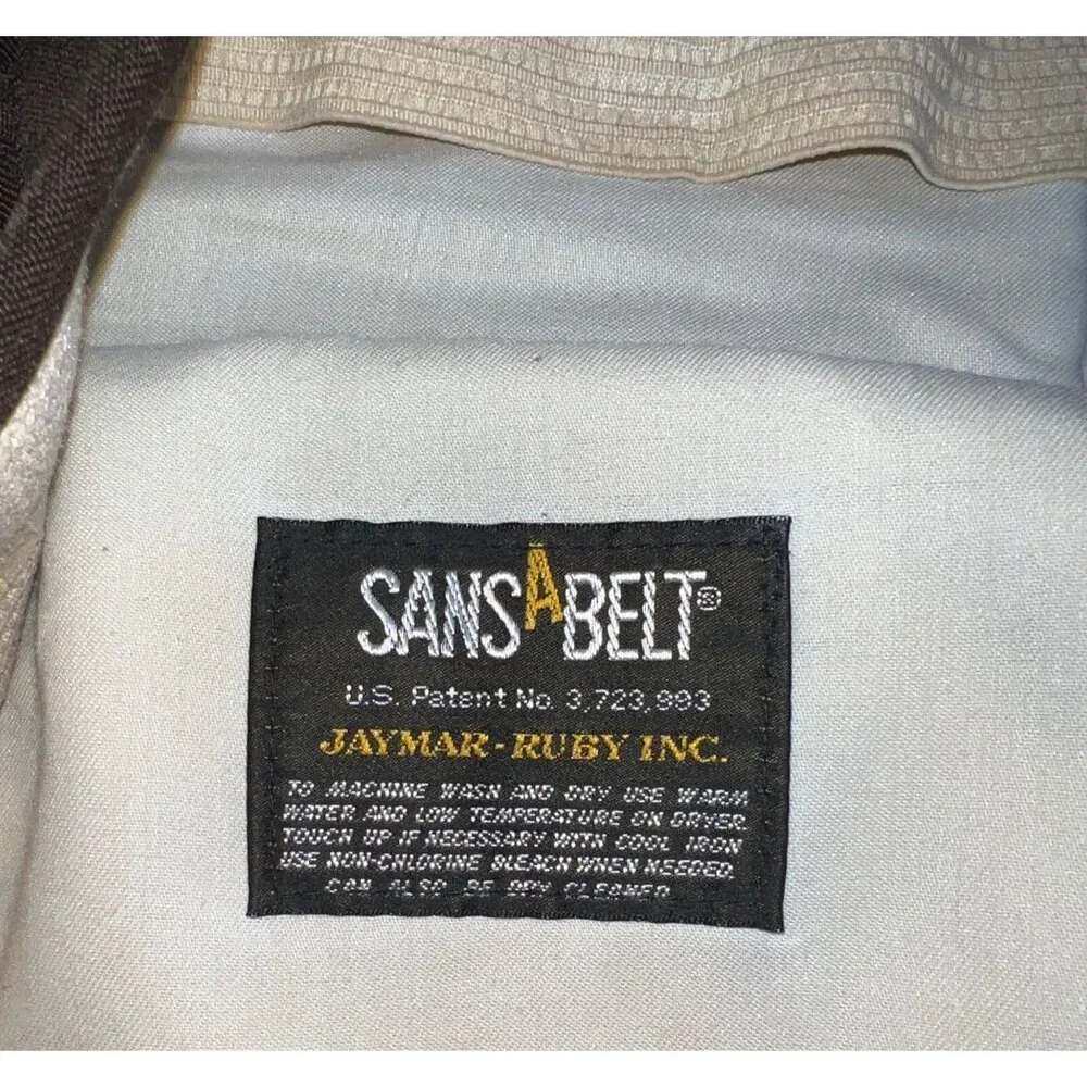 Sans A Belt Jaymar-Ruby Mens Brown Dress Pants/ Slacks 38X32